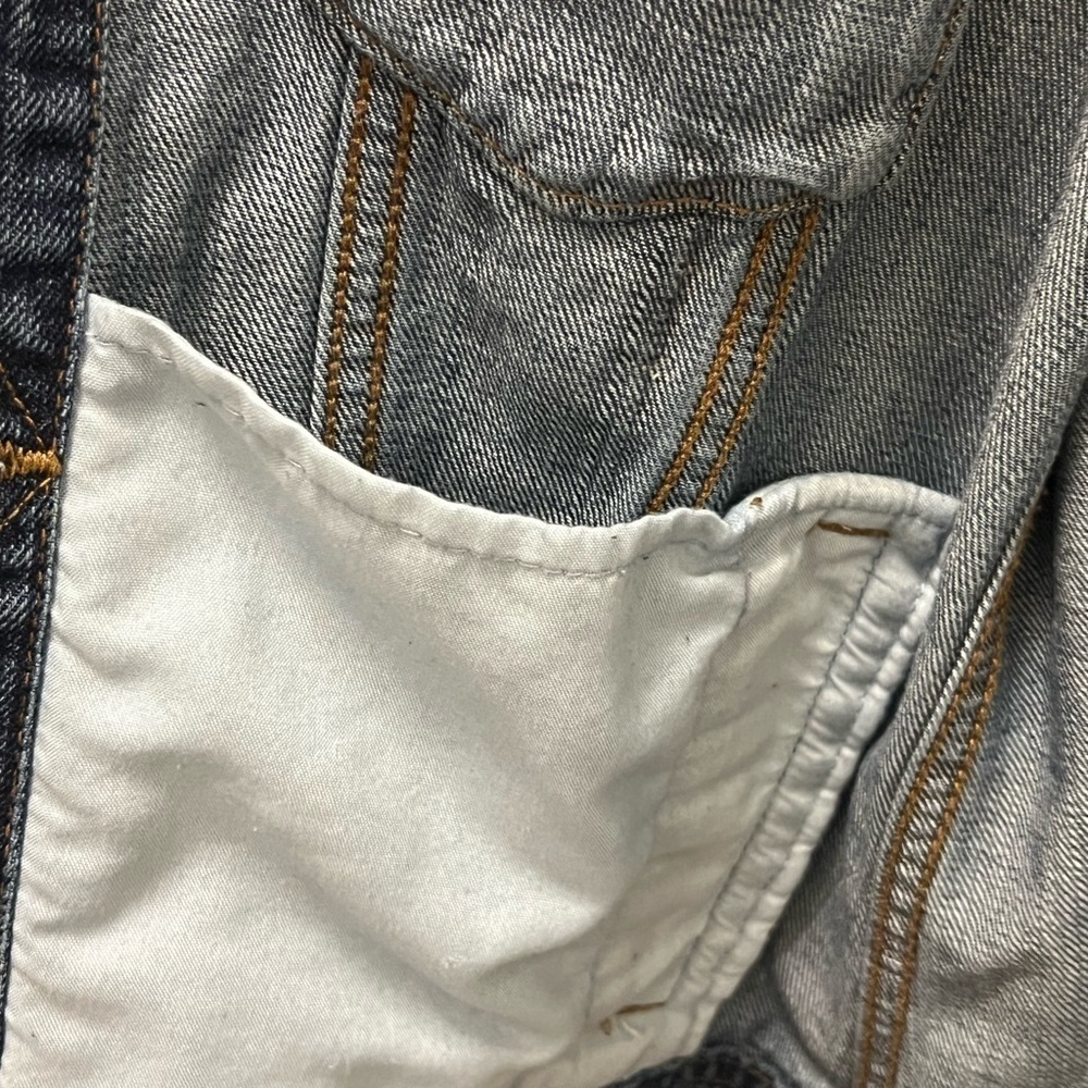 American Eagle Denim Vest Small Patchwork Button … - image 7